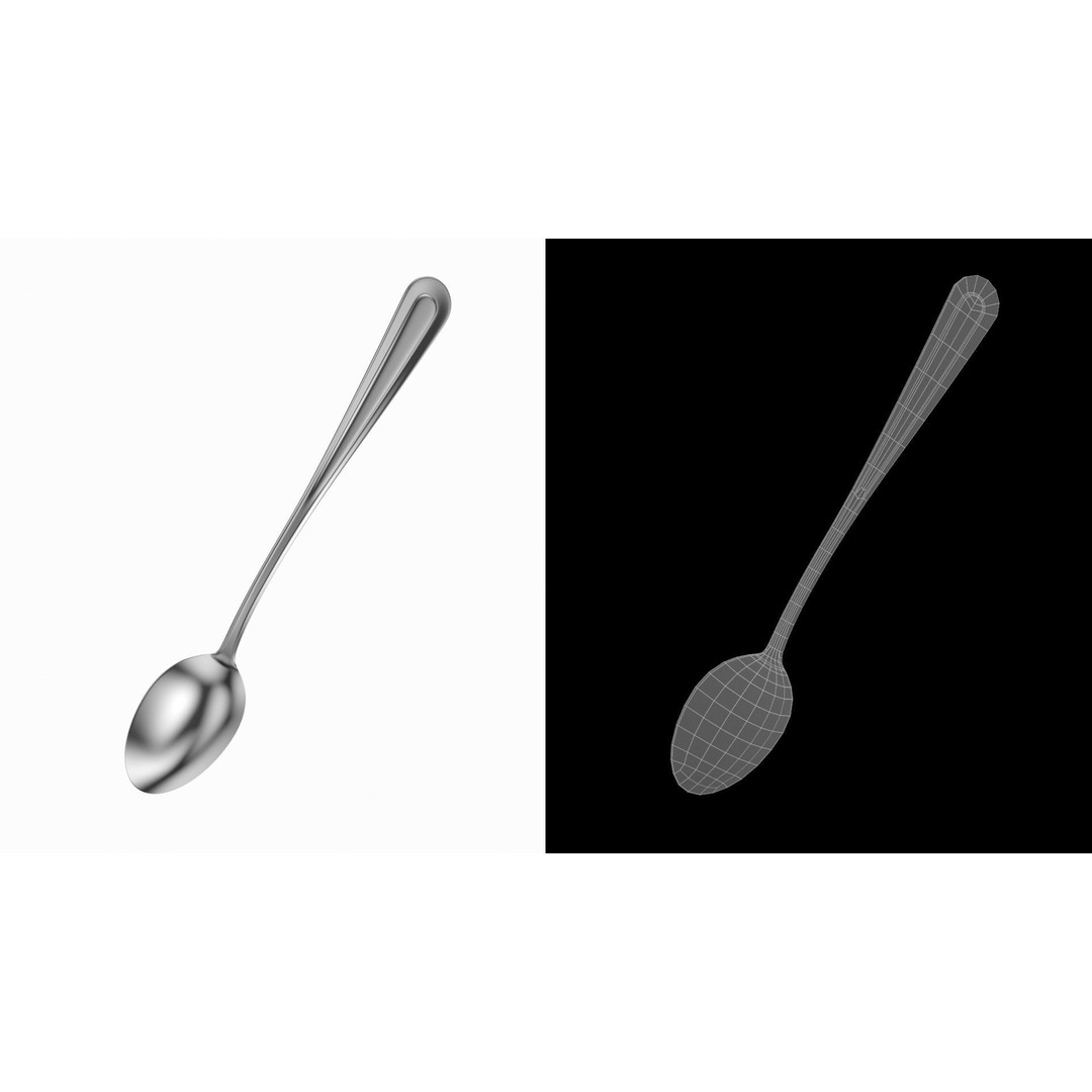 Soda Spoon 3D Model – Classic Cutlery, PBR Textures, FBX & More - View 11