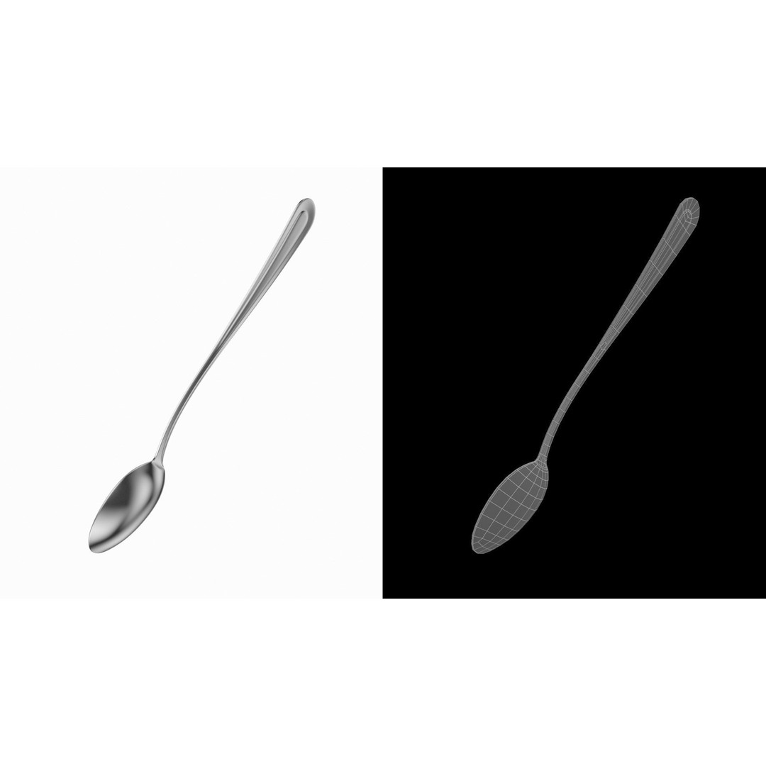 Soda Spoon 3D Model – Classic Cutlery, PBR Textures, FBX & More - View 12