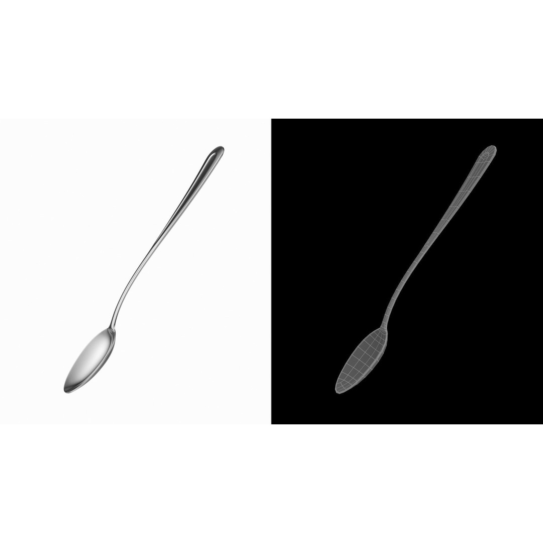 Soda Spoon 3D Model – Classic Cutlery, PBR Textures, FBX & More - View 14