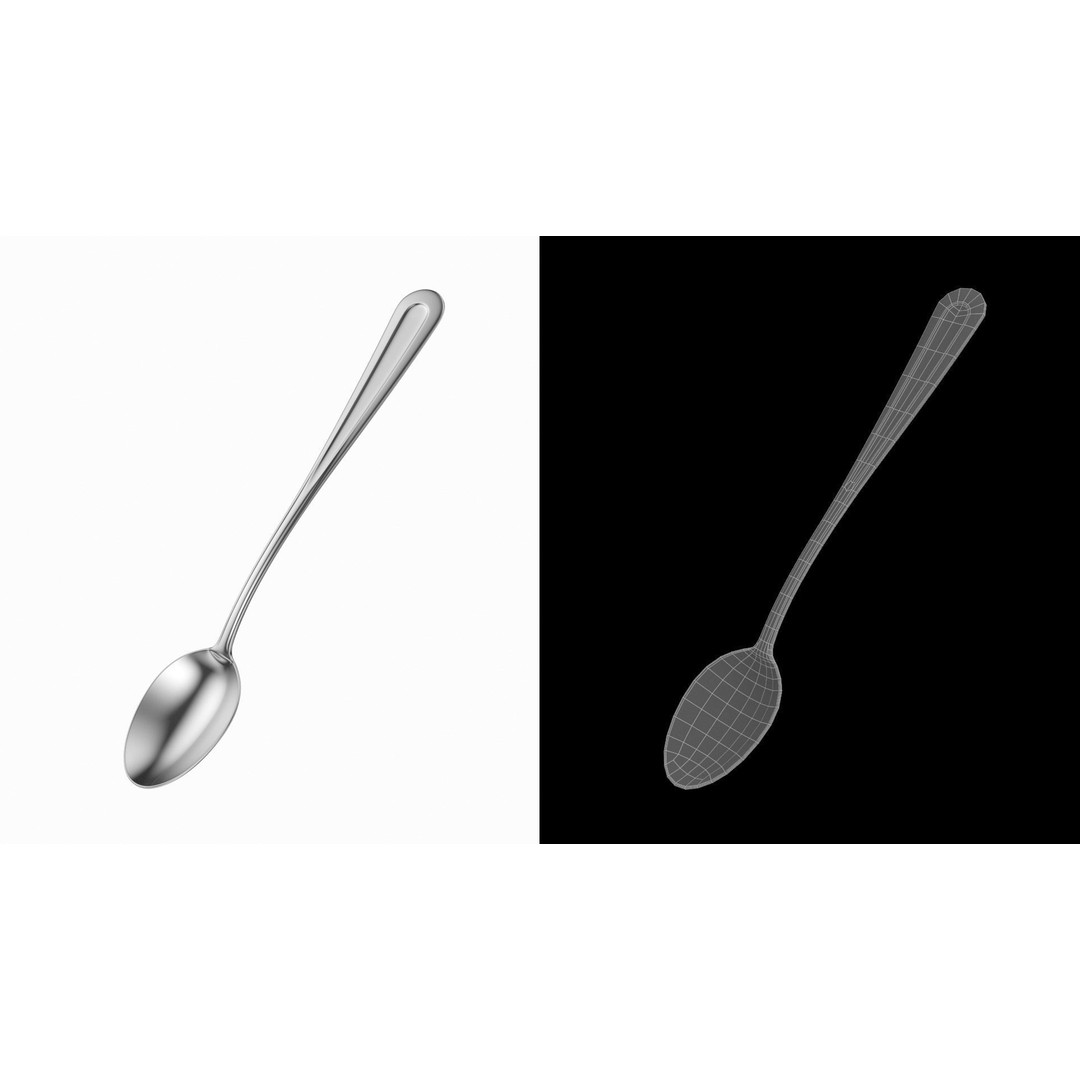 Soda Spoon 3D Model – Classic Cutlery, PBR Textures, FBX & More - View 3