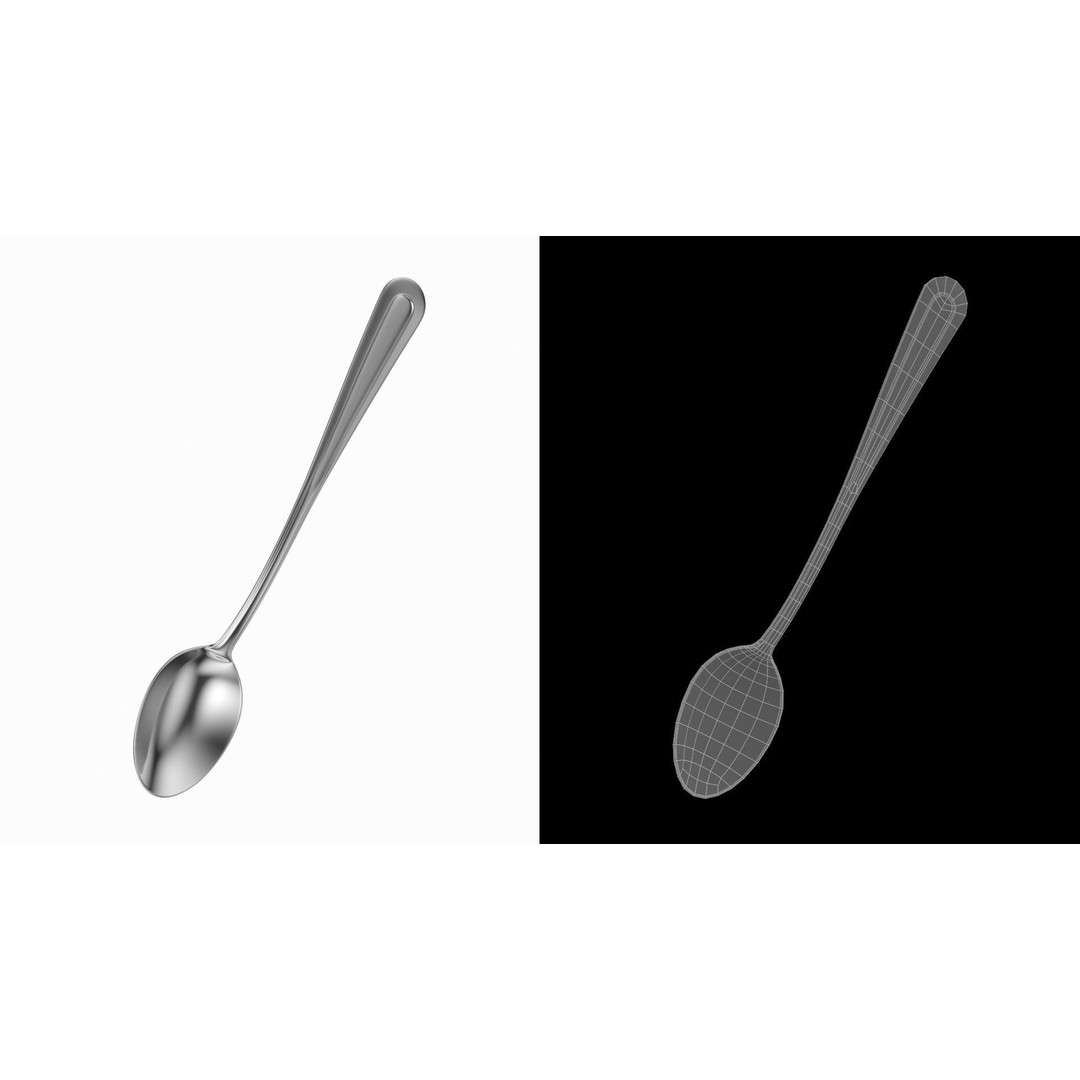 Soda Spoon 3D Model – Classic Cutlery, PBR Textures, FBX & More - View 5