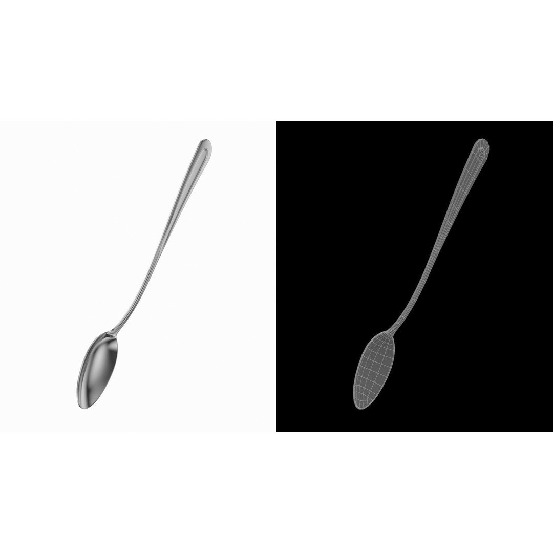 Soda Spoon 3D Model – Classic Cutlery, PBR Textures, FBX & More - View 6