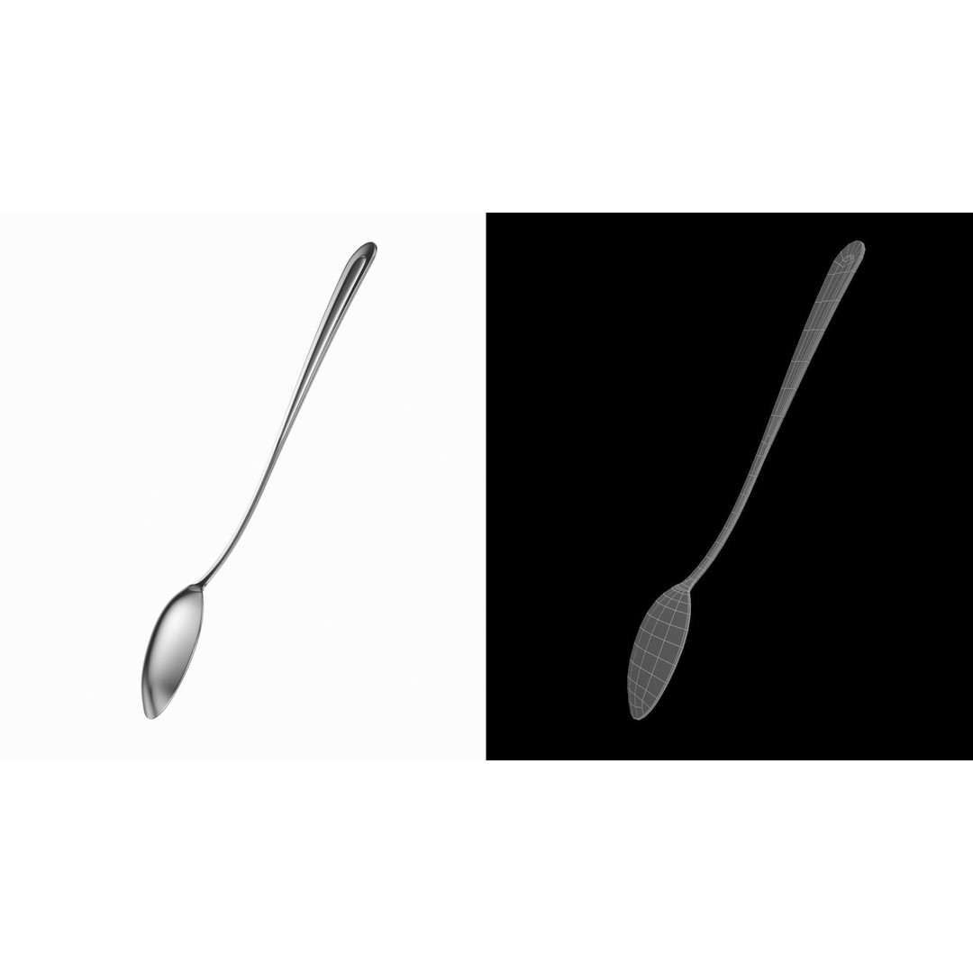 Soda Spoon 3D Model – Classic Cutlery, PBR Textures, FBX & More - View 8
