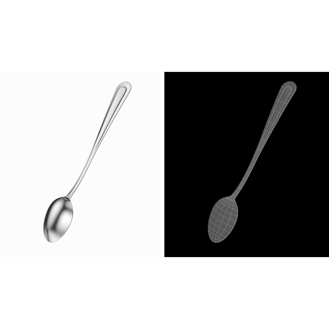 Soda Spoon 3D Model – Classic Cutlery, PBR Textures, FBX & More - View 9