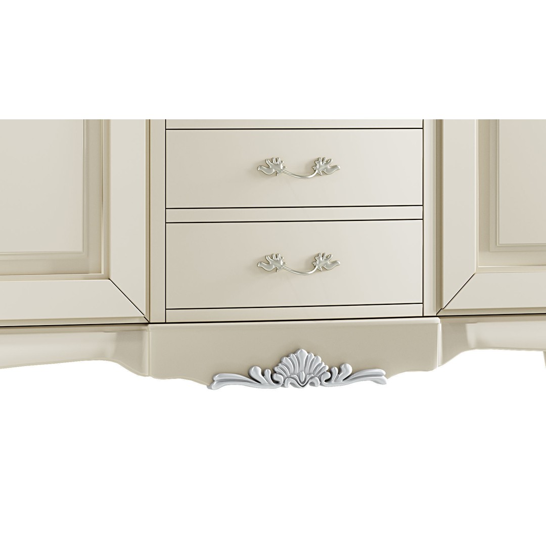 Three-Door Wardrobe 3D Model – Classic Neoclassical Furniture, FBX - View 5