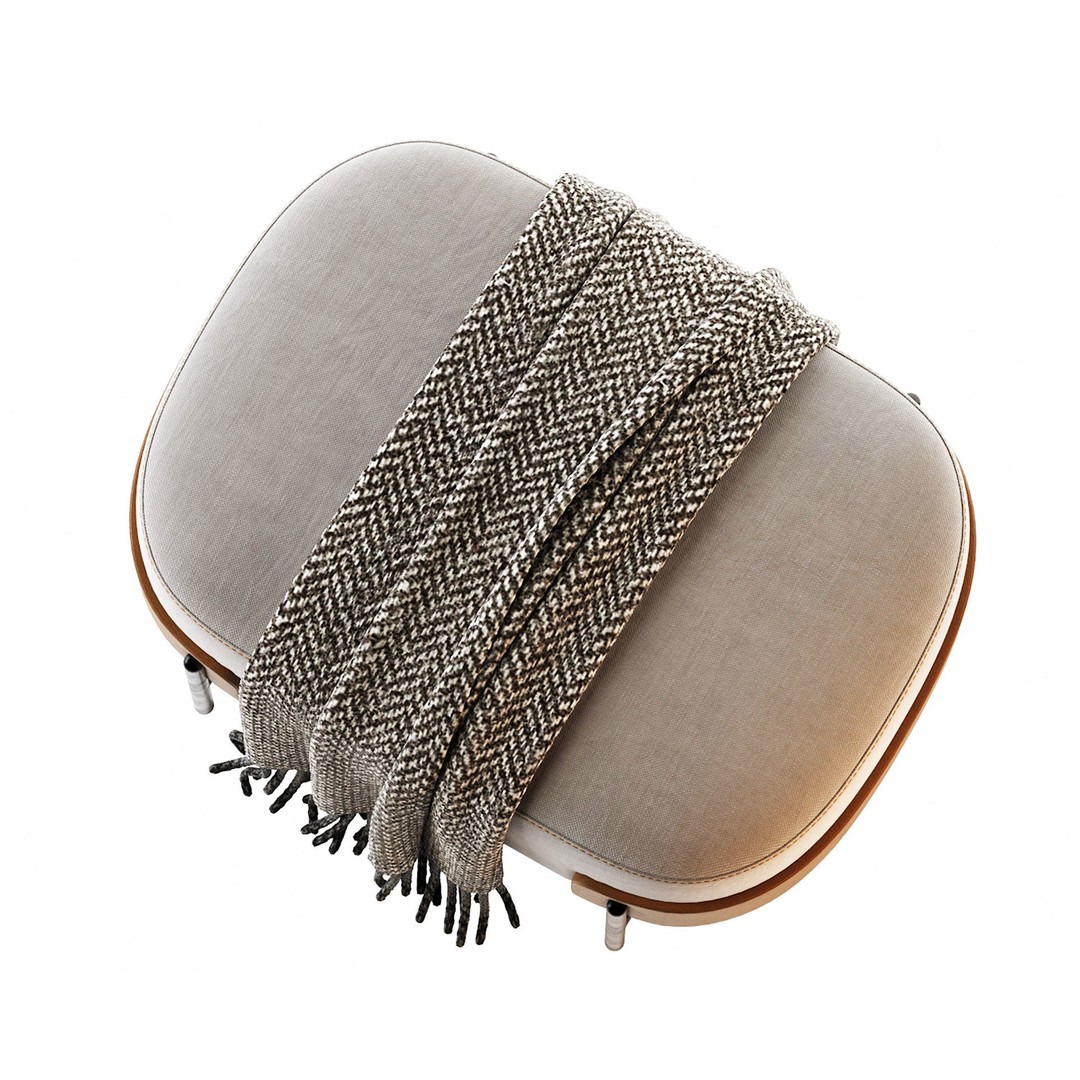 Pouf WAM BROSS 3D Model – Modern Upholstered Fabric Pouf, OBJ - View 27
