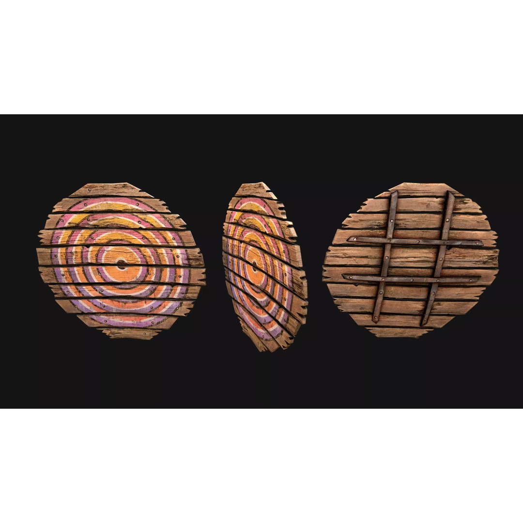 Medieval Wooden Target 3D Model – Low Poly Game Ready Asset, FBX - View 13
