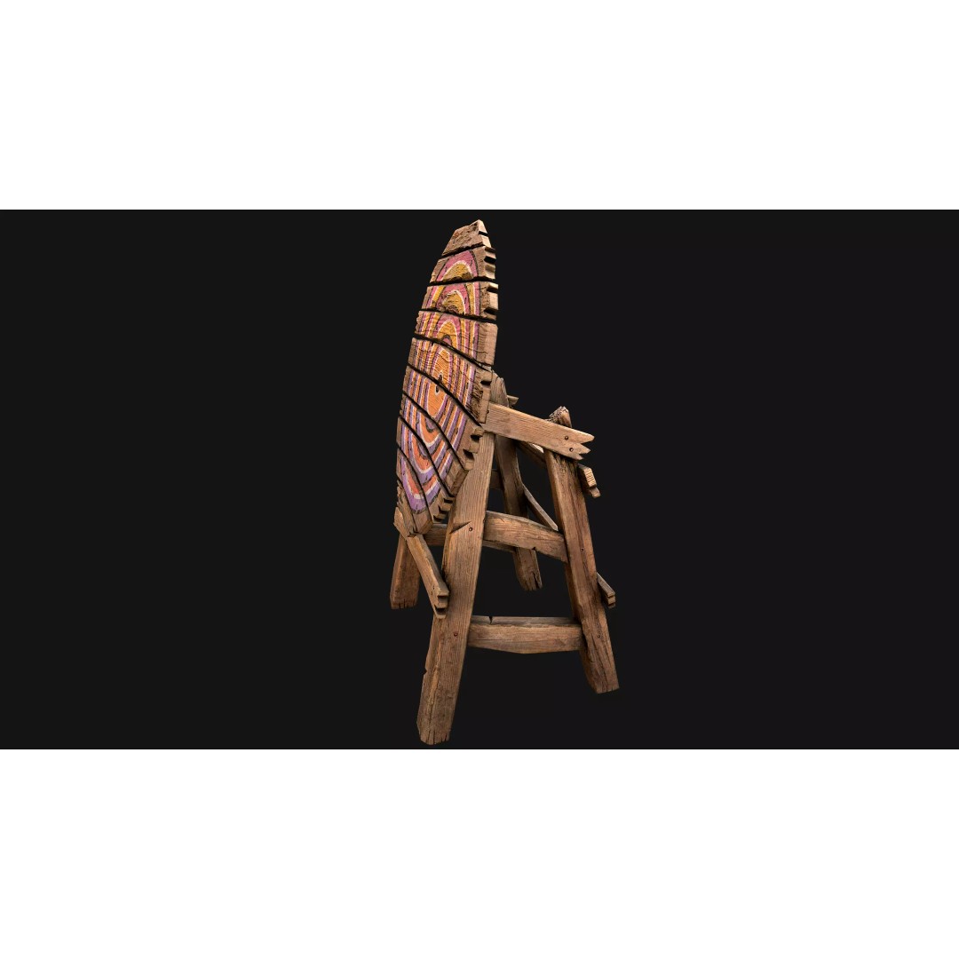 Medieval Wooden Target 3D Model – Low Poly Game Ready Asset, FBX - View 15