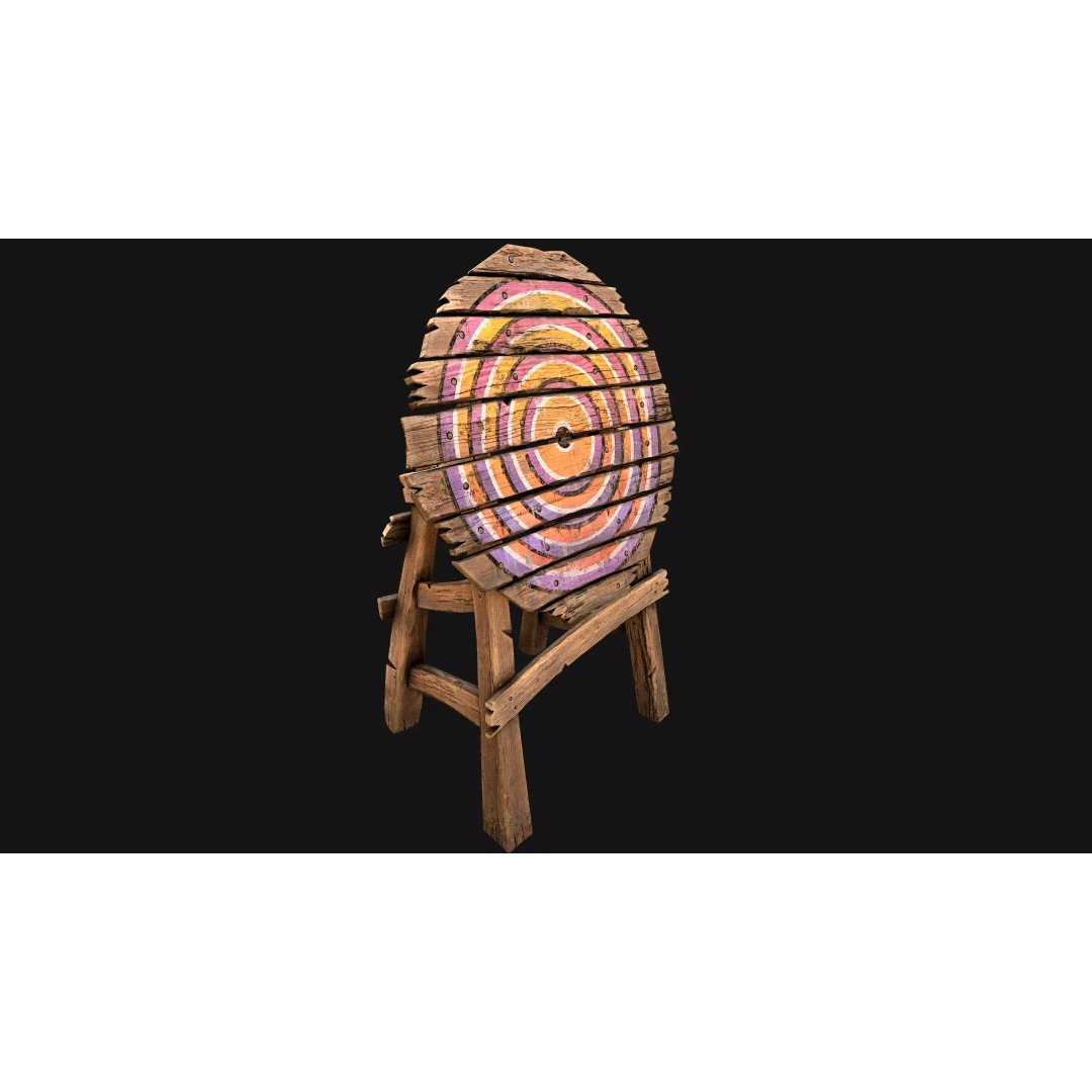 Medieval Wooden Target 3D Model – Low Poly Game Ready Asset, FBX - View 18