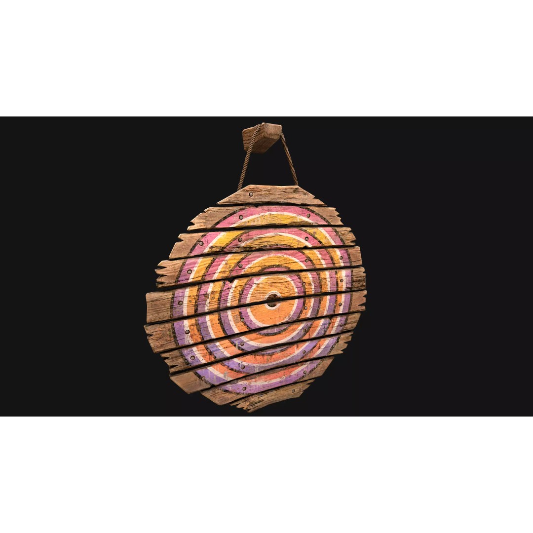 Medieval Wooden Target 3D Model – Low Poly Game Ready Asset, FBX - View 19