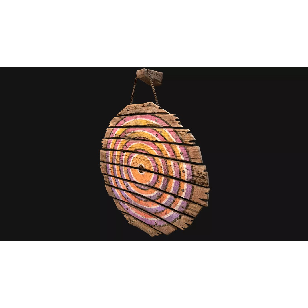 Medieval Wooden Target 3D Model – Low Poly Game Ready Asset, FBX - View 20