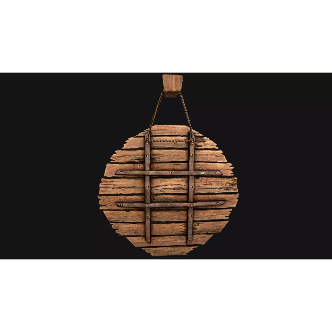 Medieval Wooden Target 3D Model – Low Poly Game Ready Asset, FBX - View 22
