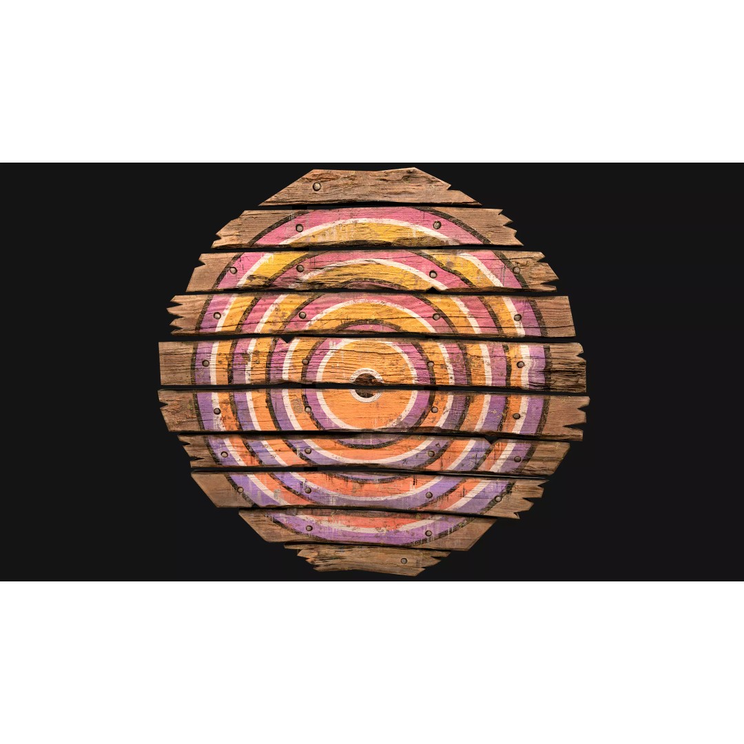 Medieval Wooden Target 3D Model – Low Poly Game Ready Asset, FBX - View 24