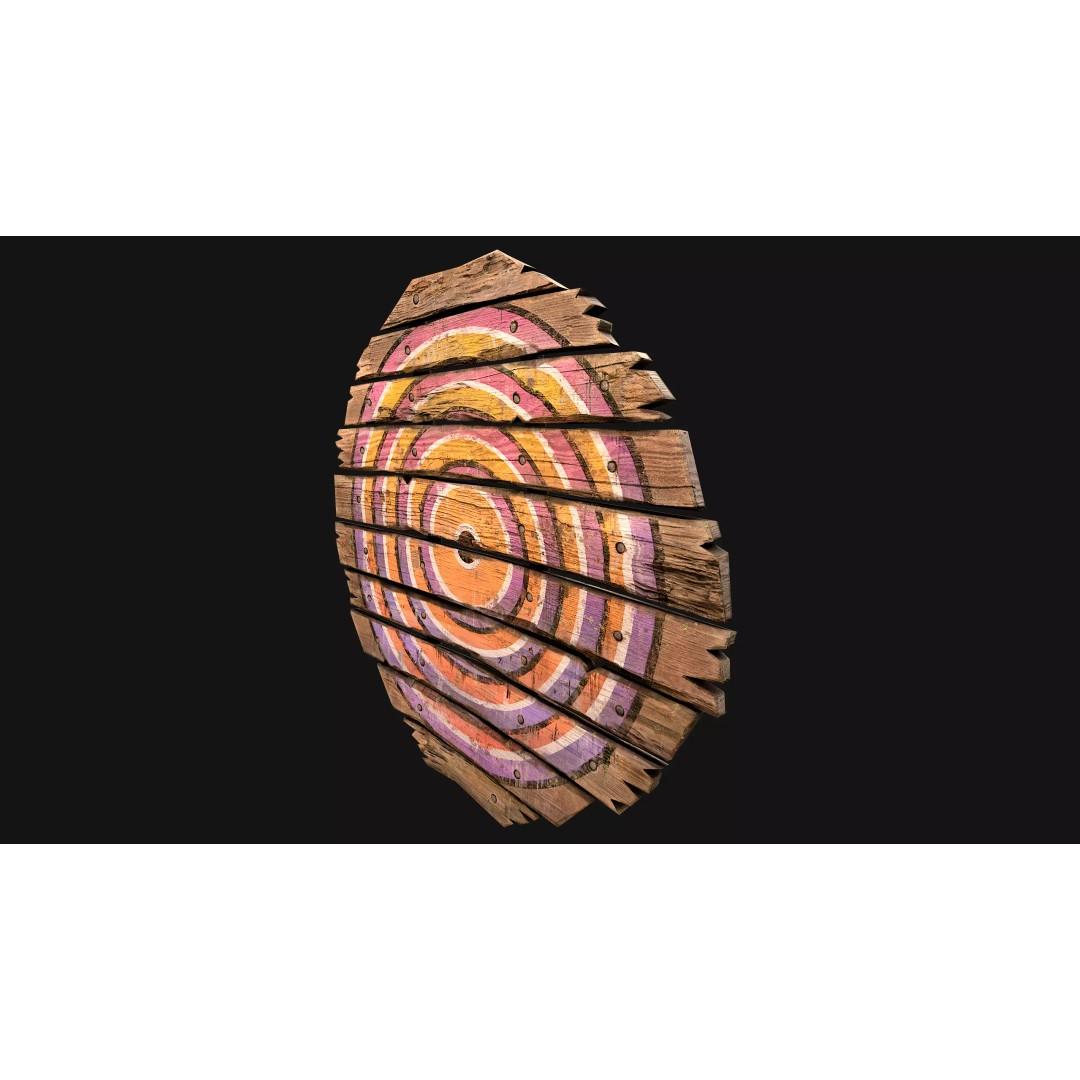 Medieval Wooden Target 3D Model – Low Poly Game Ready Asset, FBX - View 25