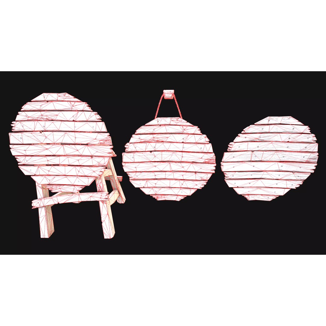 Medieval Wooden Target 3D Model – Low Poly Game Ready Asset, FBX - View 27