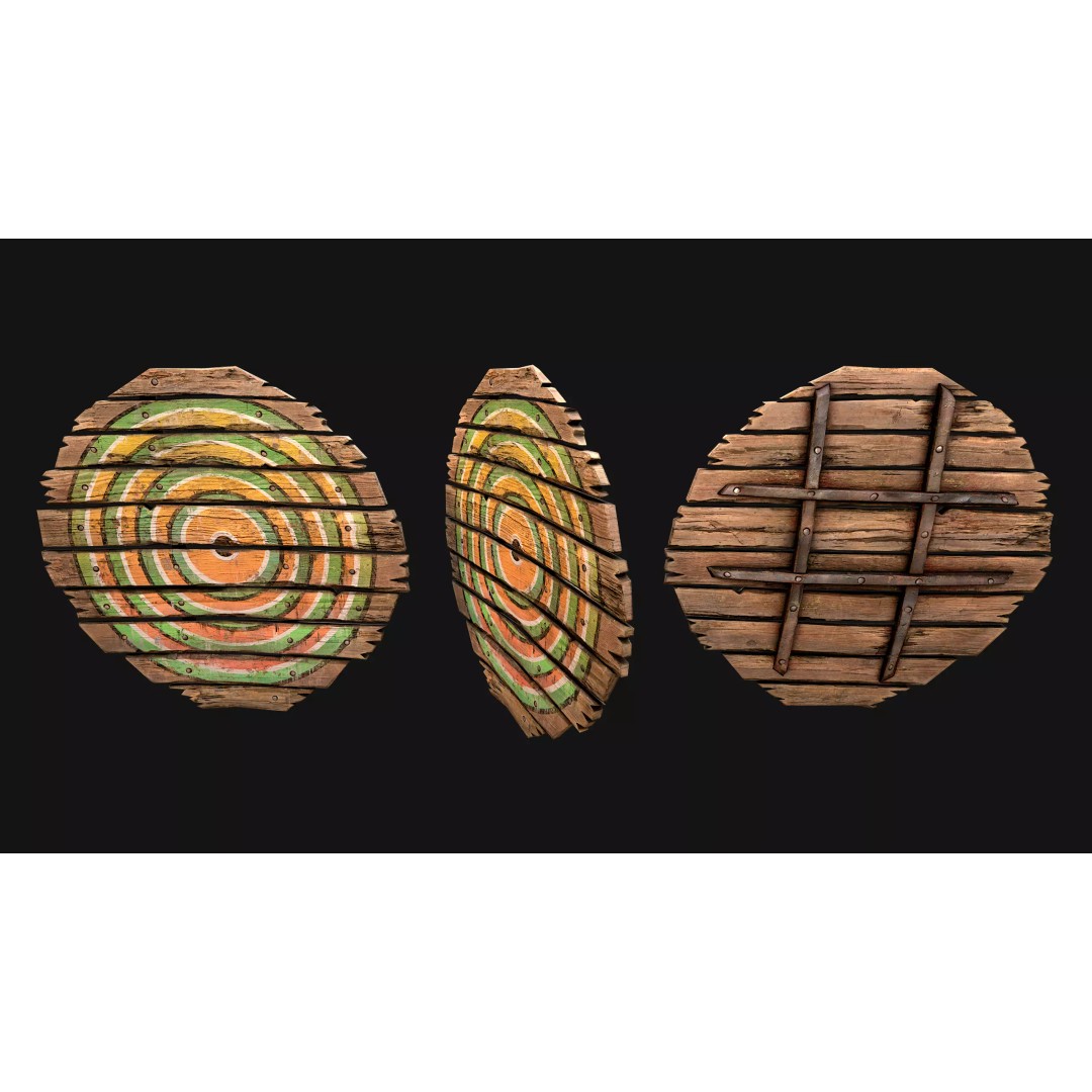 Medieval Wooden Target 3D Model – Low Poly Game Asset, PBR Textures - View 13