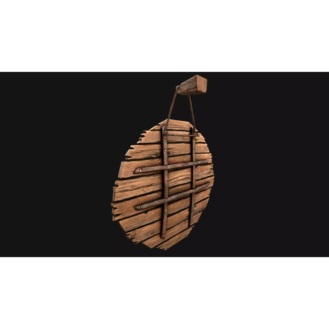 Medieval Wooden Target 3D Model – Low Poly Game Asset, PBR Textures - View 21