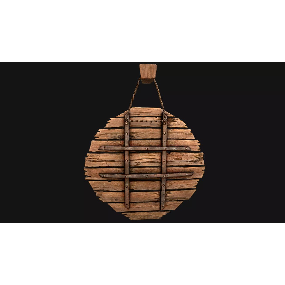 Medieval Wooden Target 3D Model – Low Poly Game Asset, PBR Textures - View 22