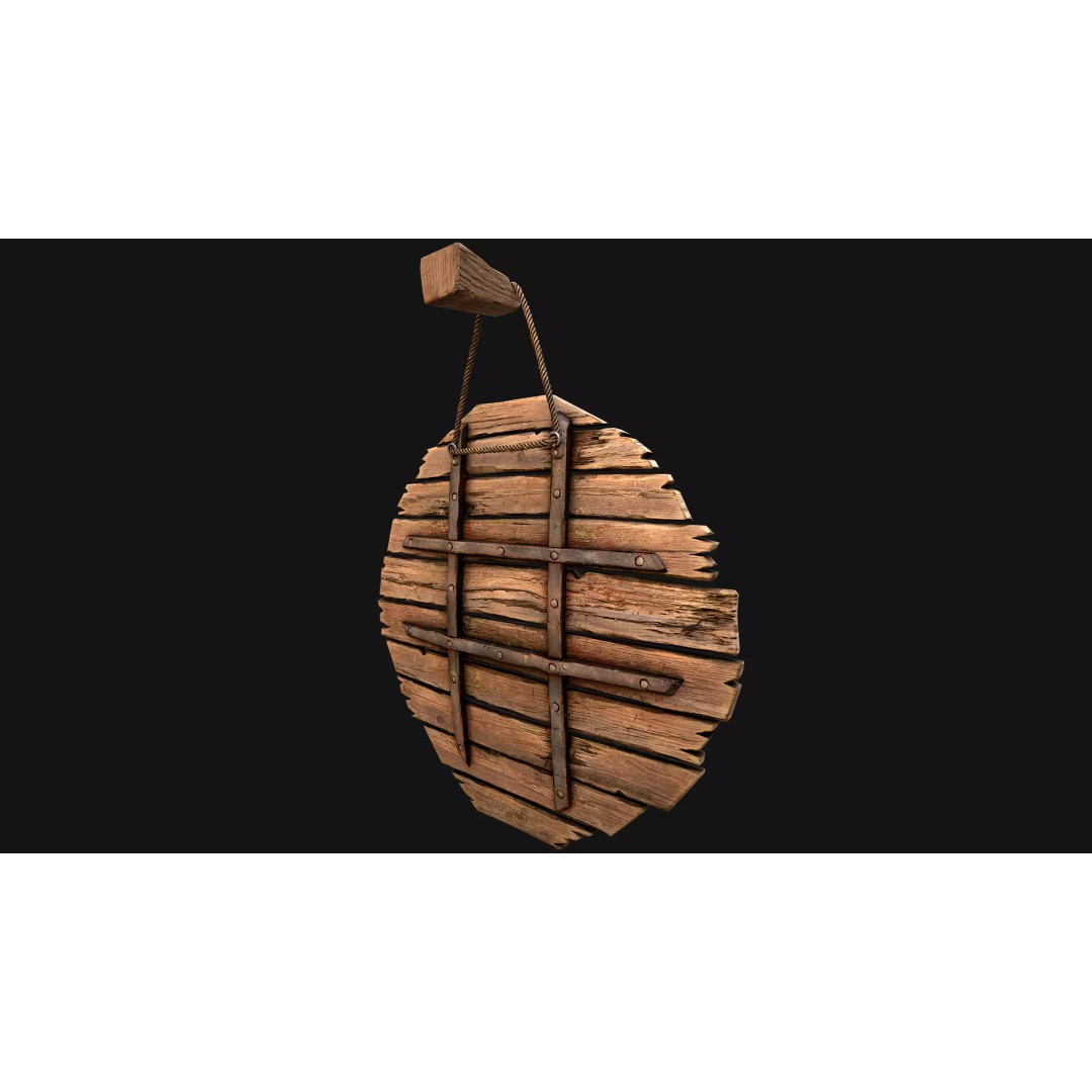 Medieval Wooden Target 3D Model – Low Poly Game Asset, PBR Textures - View 23