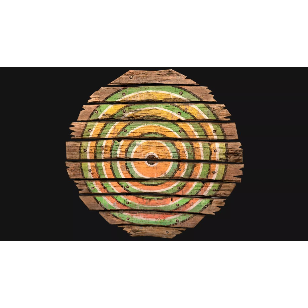 Medieval Wooden Target 3D Model – Low Poly Game Asset, PBR Textures - View 24