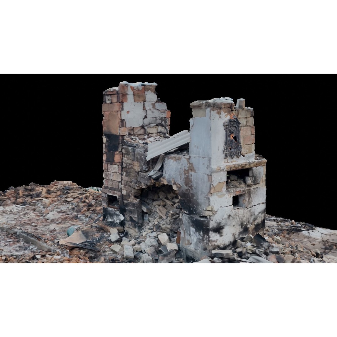 Ukraine Debris 3D Model – Low Poly Game Asset, FBX, Blender