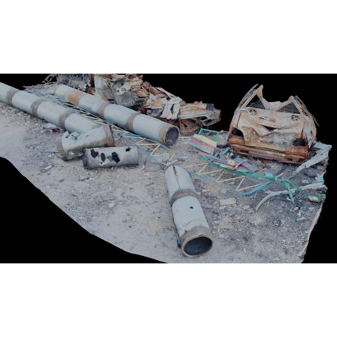 Ukraine Debris 3D Model – Low Poly Game Asset, FBX, Blender - View 26