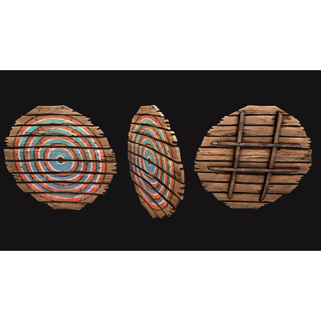 Medieval Wooden Target 3D Model – Low Poly Game Ready Asset, FBX - View 13