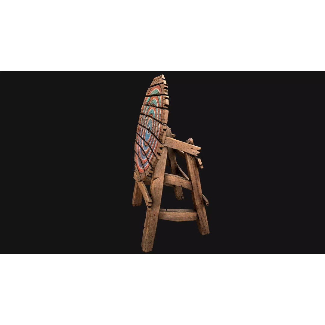 Medieval Wooden Target 3D Model – Low Poly Game Ready Asset, FBX - View 15