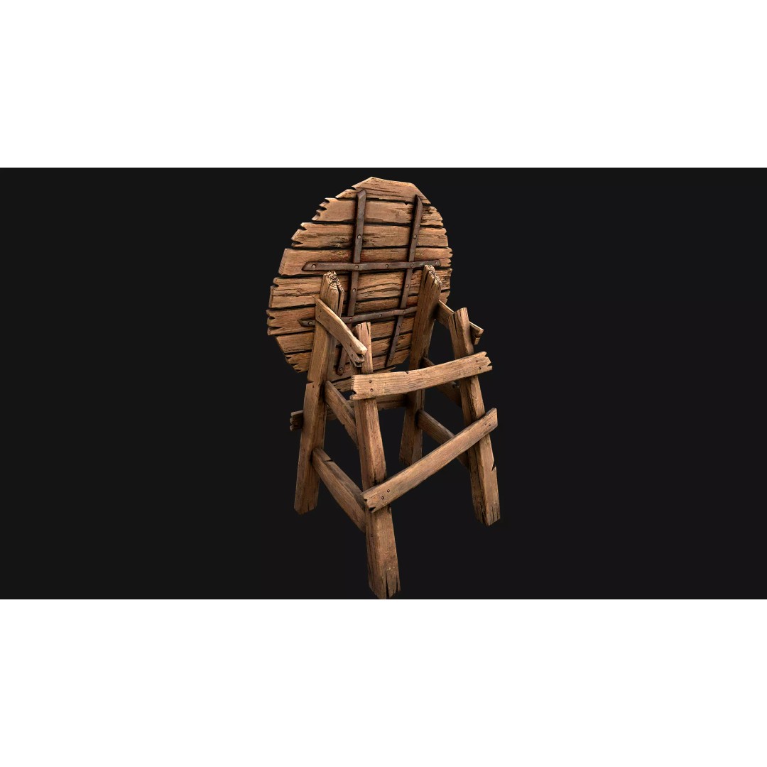 Medieval Wooden Target 3D Model – Low Poly Game Ready Asset, FBX - View 16