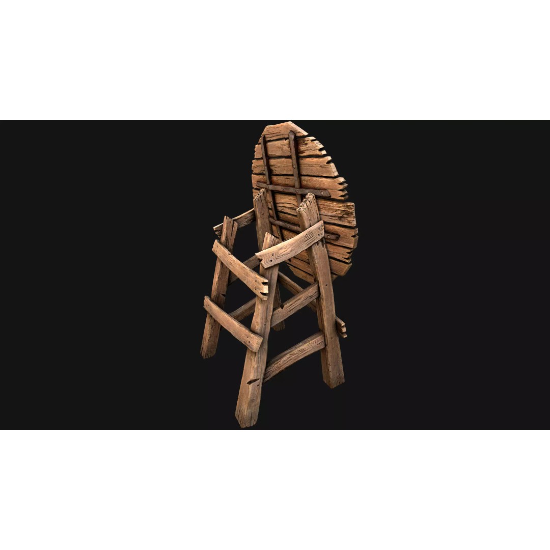Medieval Wooden Target 3D Model – Low Poly Game Ready Asset, FBX - View 17