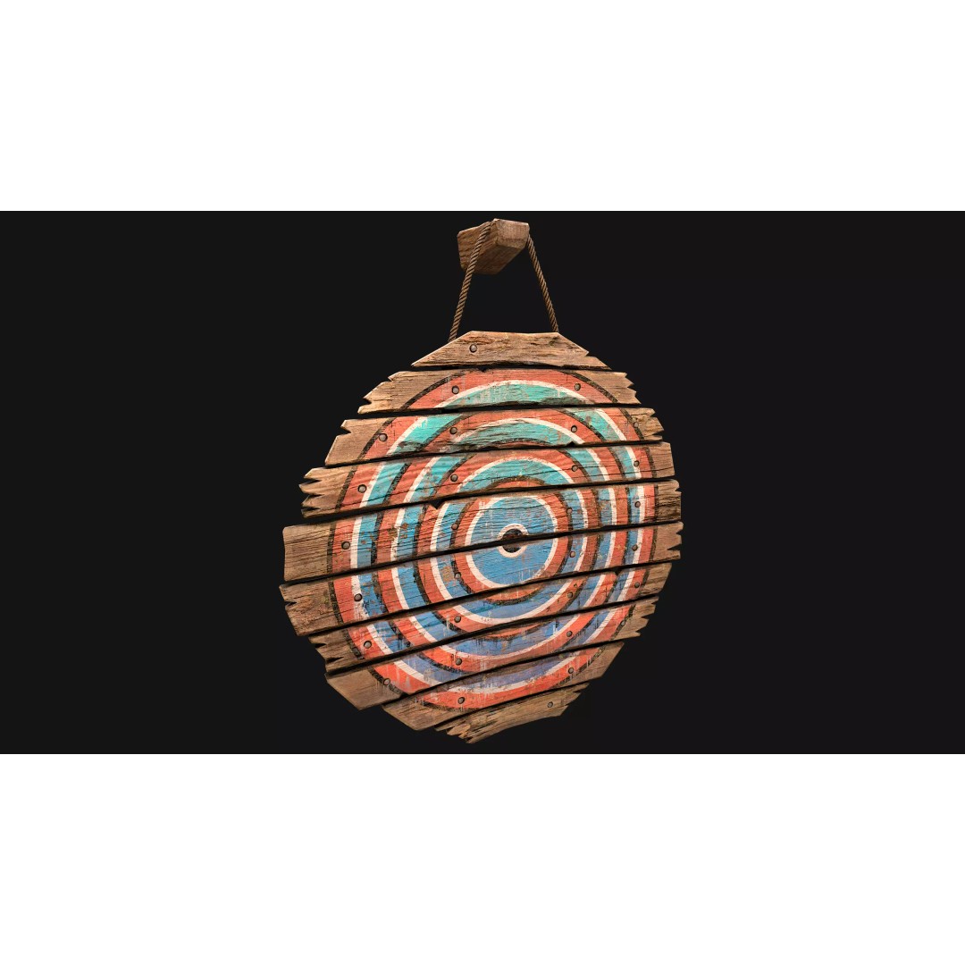Medieval Wooden Target 3D Model – Low Poly Game Ready Asset, FBX - View 19
