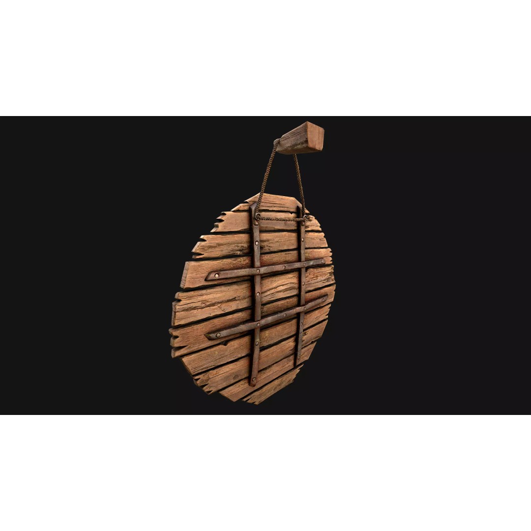 Medieval Wooden Target 3D Model – Low Poly Game Ready Asset, FBX - View 21
