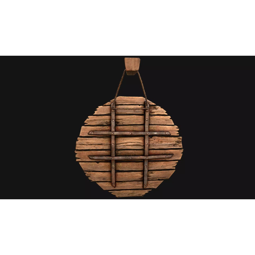 Medieval Wooden Target 3D Model – Low Poly Game Ready Asset, FBX - View 22