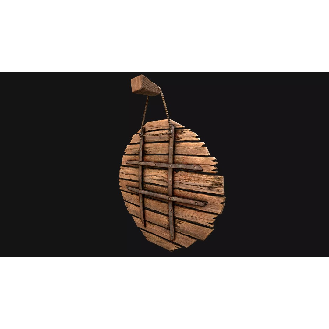 Medieval Wooden Target 3D Model – Low Poly Game Ready Asset, FBX - View 23
