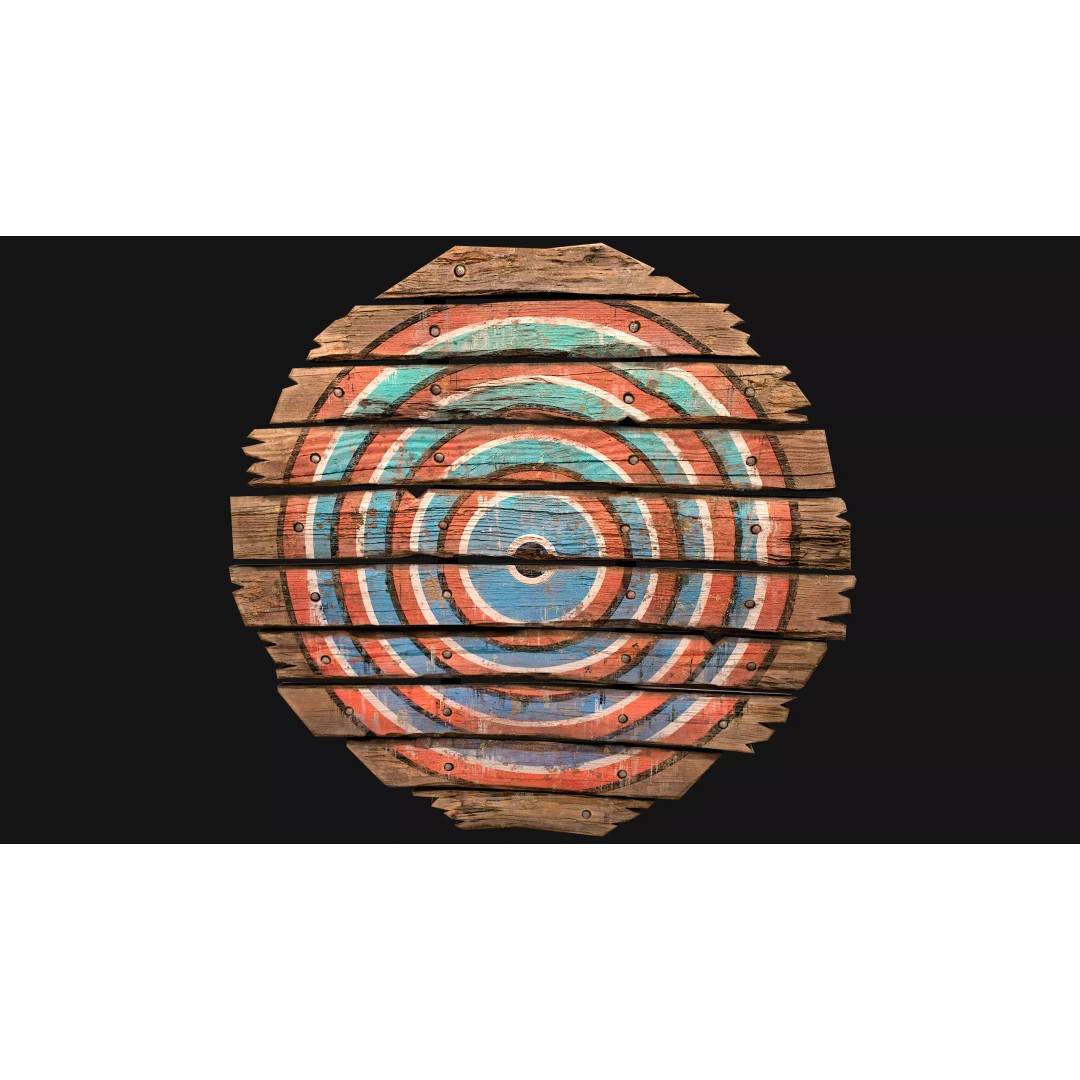 Medieval Wooden Target 3D Model – Low Poly Game Ready Asset, FBX - View 24