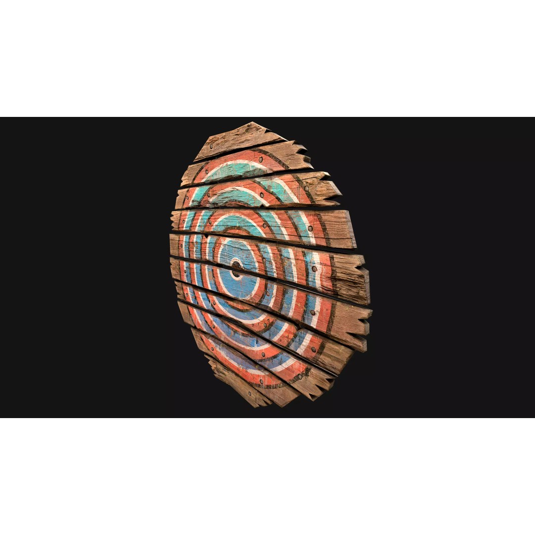 Medieval Wooden Target 3D Model – Low Poly Game Ready Asset, FBX - View 25