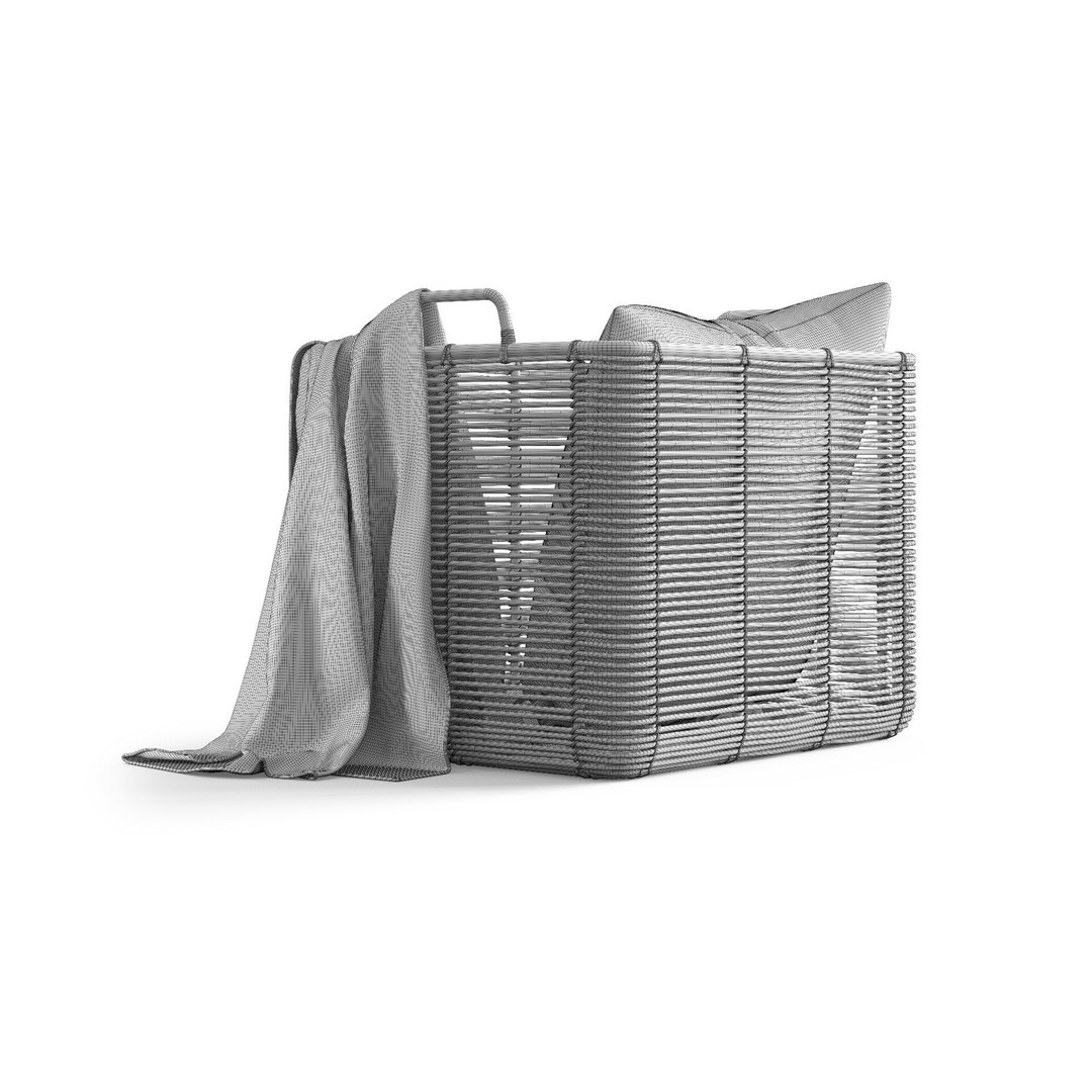 Vivi Rattan Basket 3D Model – High Poly PBR Asset, FBX