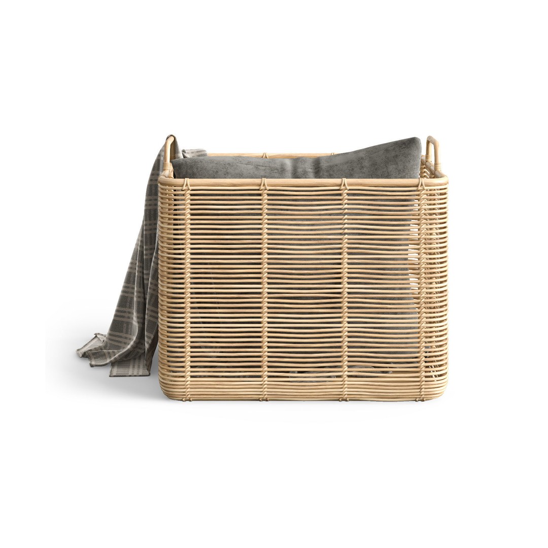 Vivi Rattan Basket 3D Model – High Poly PBR Asset, FBX - View 3