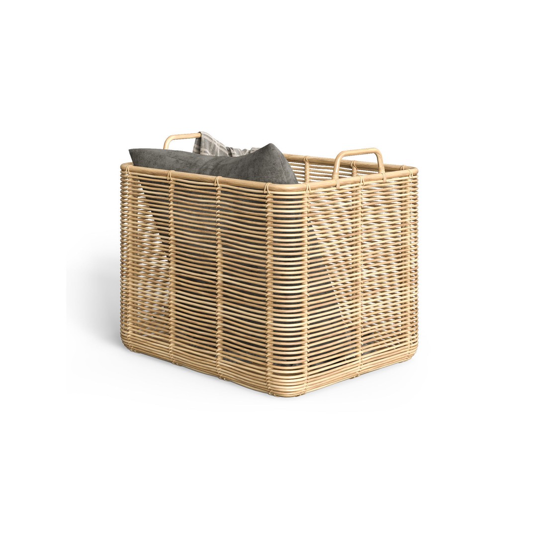 Vivi Rattan Basket 3D Model – High Poly PBR Asset, FBX - View 4