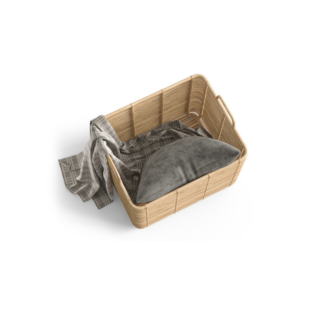 Vivi Rattan Basket 3D Model – High Poly PBR Asset, FBX - View 5