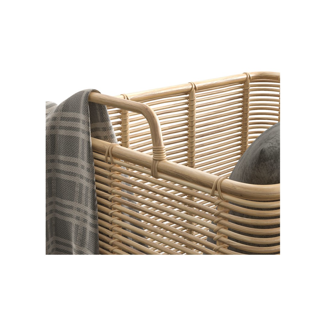 Vivi Rattan Basket 3D Model – High Poly PBR Asset, FBX - View 8
