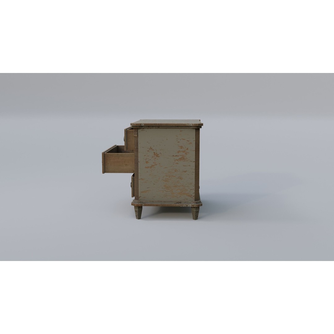 Cabinet 3D Model – Low Poly Furniture with PBR Textures, FBX