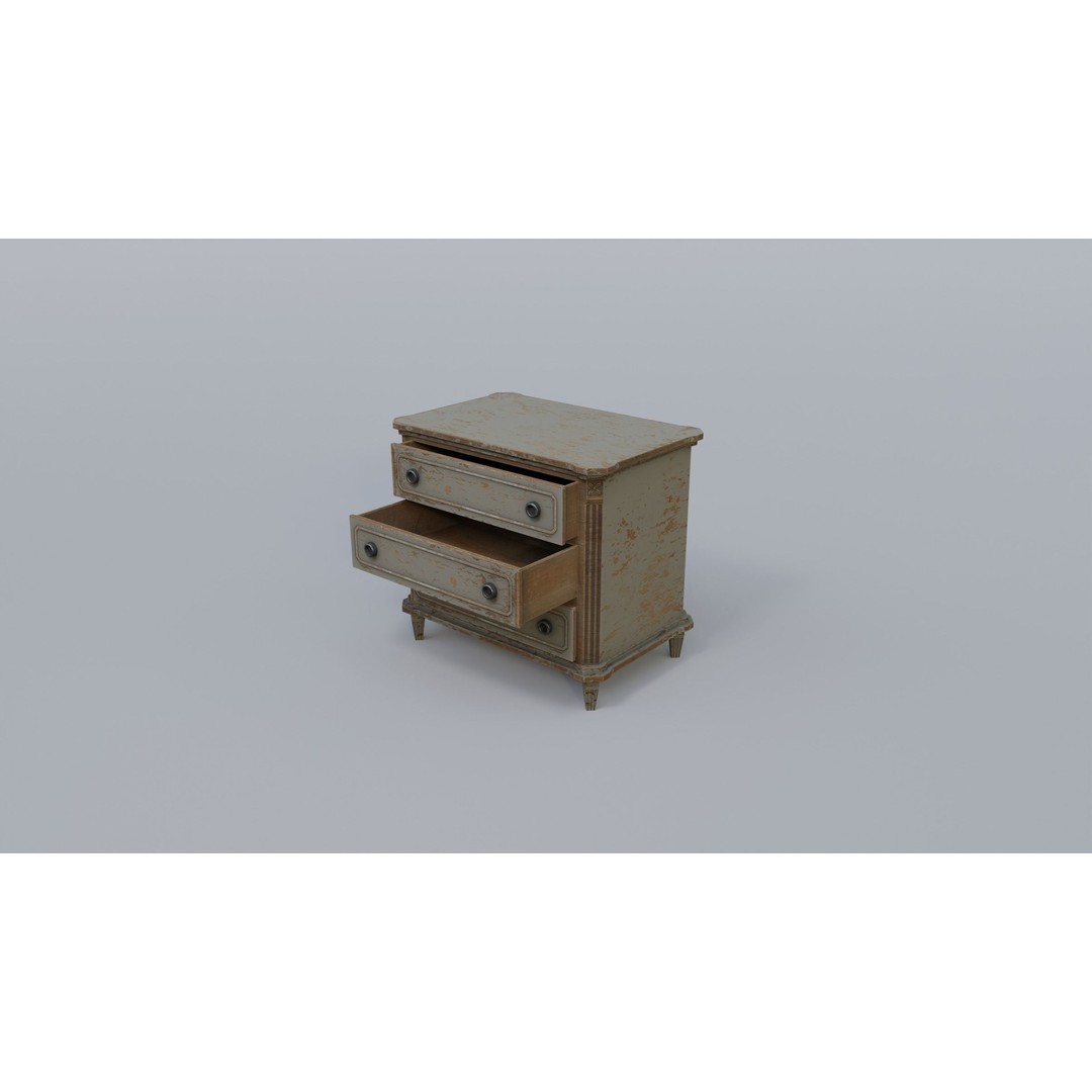 Cabinet 3D Model – Low Poly Furniture with PBR Textures, FBX - View 10