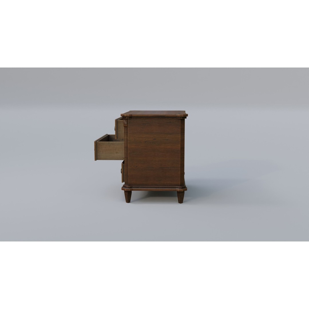 Cabinet 3D Model – Low Poly Furniture with PBR Textures, FBX - View 12