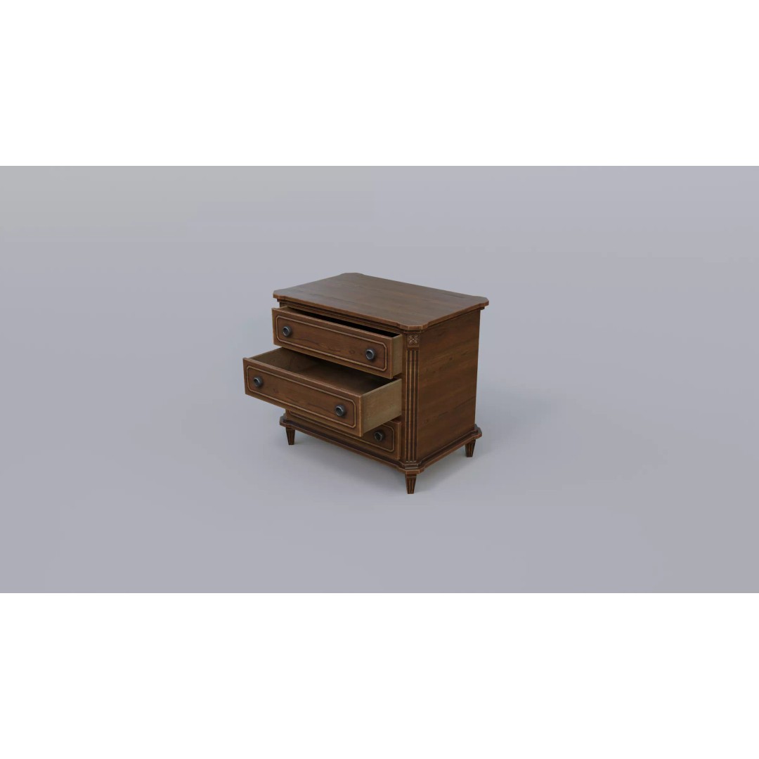 Cabinet 3D Model – Low Poly Furniture with PBR Textures, FBX - View 2