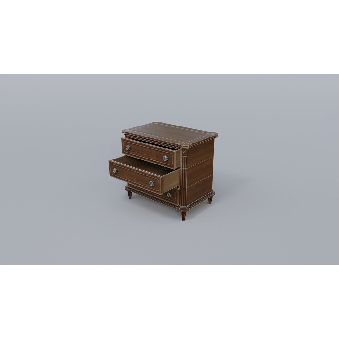 Cabinet 3D Model – Low Poly Furniture with PBR Textures, FBX - View 4