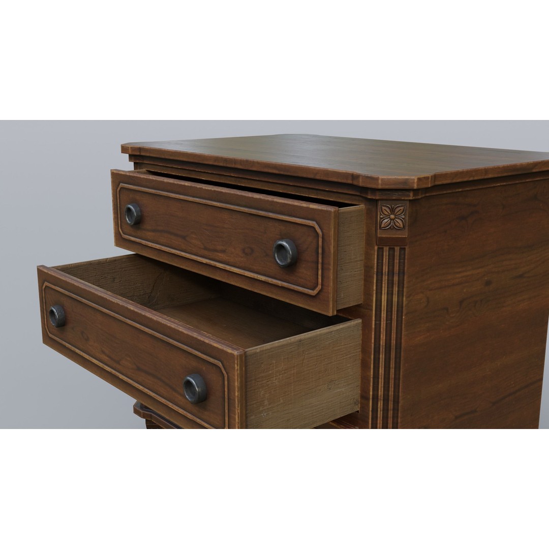 Cabinet 3D Model – Low Poly Furniture with PBR Textures, FBX - View 6