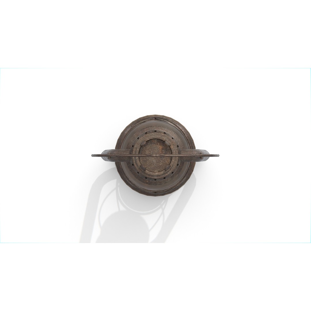 Rusty Vintage Kerosene Lantern 3D Model – Low Poly PBR Asset, FBX - View 8