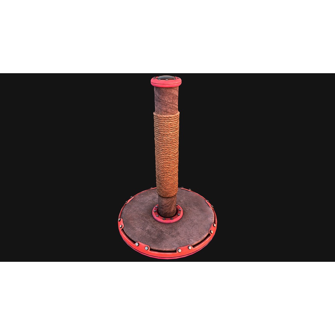 Cat Scratching Post 3D Model – Low Poly Game Asset, PBR Textures