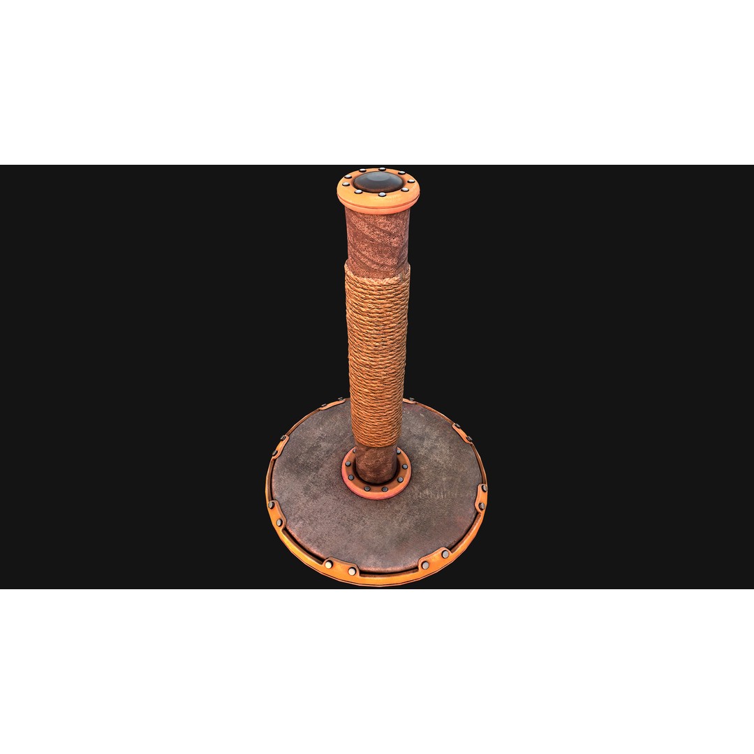 Cat Scratching Post 3D Model – Low Poly Game Asset, PBR Textures - View 10